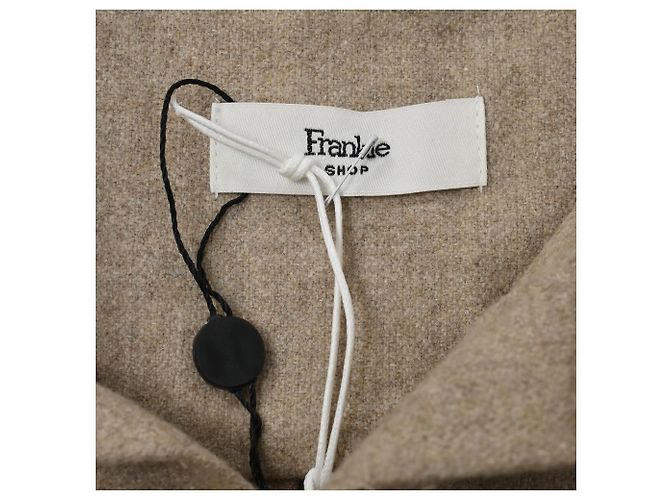 Autre Marque El abrigo largo abotonado Frankie Shop en lana beige - vista 4