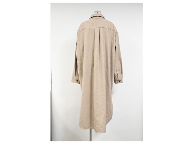 Autre Marque El abrigo largo abotonado Frankie Shop en lana beige - vista 8