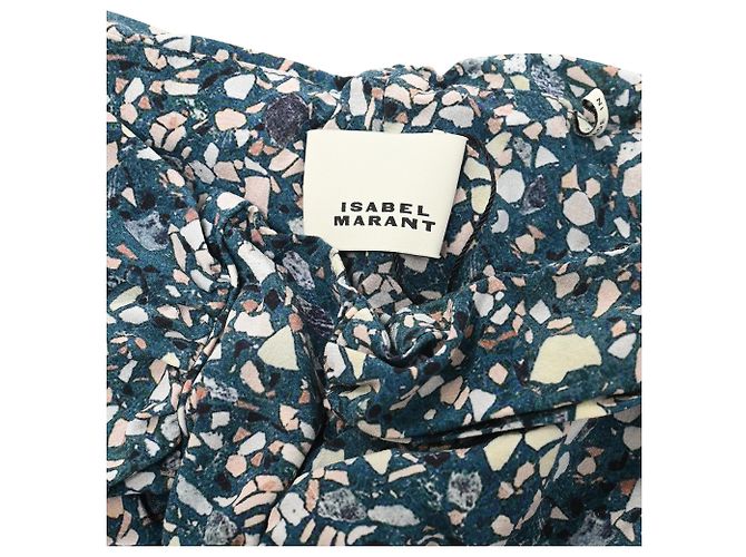 Isabel Marant Rüsch Blumen Minirock aus blauer Polyester - Ansicht 4