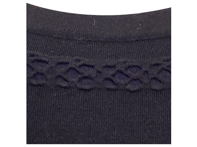 Alaïa Vestido mini de manga longa Alaia em lã virgem preta Preto - vista 4