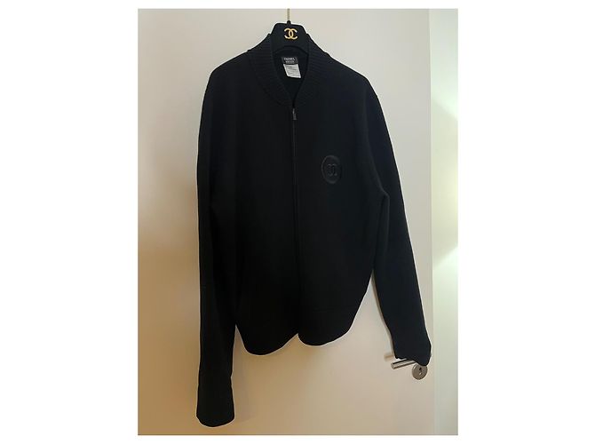 Chanel Herren Zip-Cardigan, schwarz, Größe L - Ansicht 5