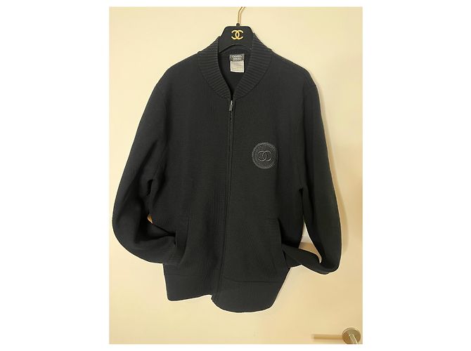 Chanel Herren Zip-Cardigan, schwarz, Größe L - Ansicht 8