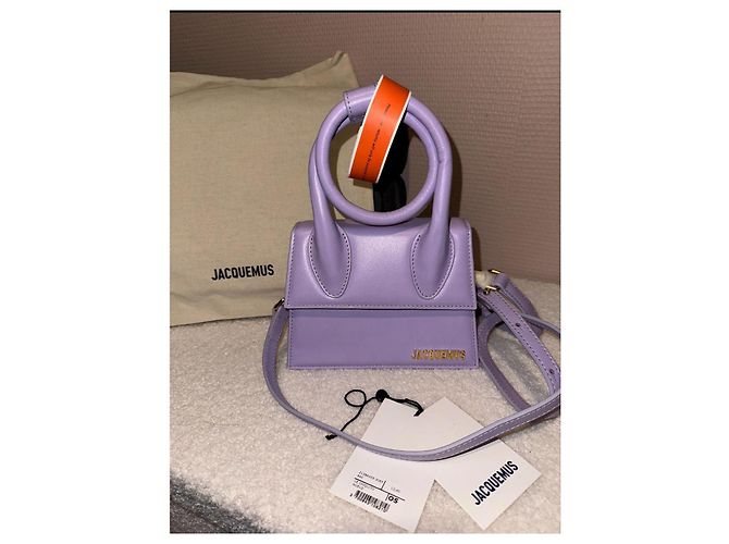 Jacquemus Le Chiquito Noeud Tasche Lila Leder - Ansicht 2