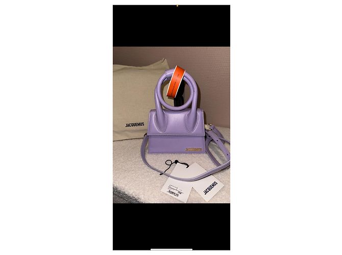 Jacquemus Le Chiquito Noeud Tasche Lila Leder - Ansicht 8