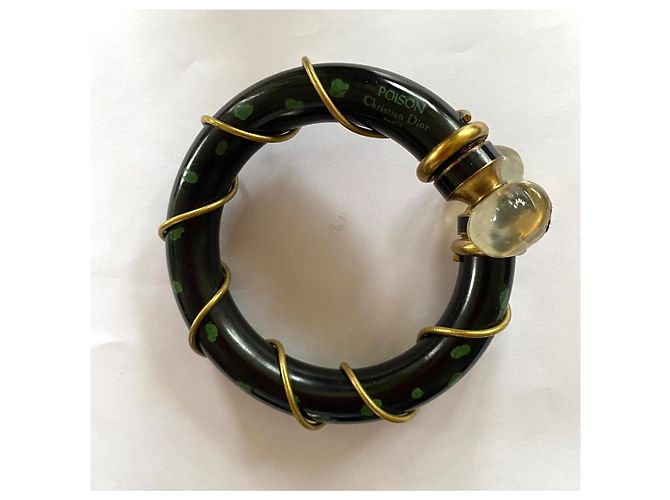 Christian Dior Bracciale Bangle Poison in Resina Verde Verde scuro - vista 2