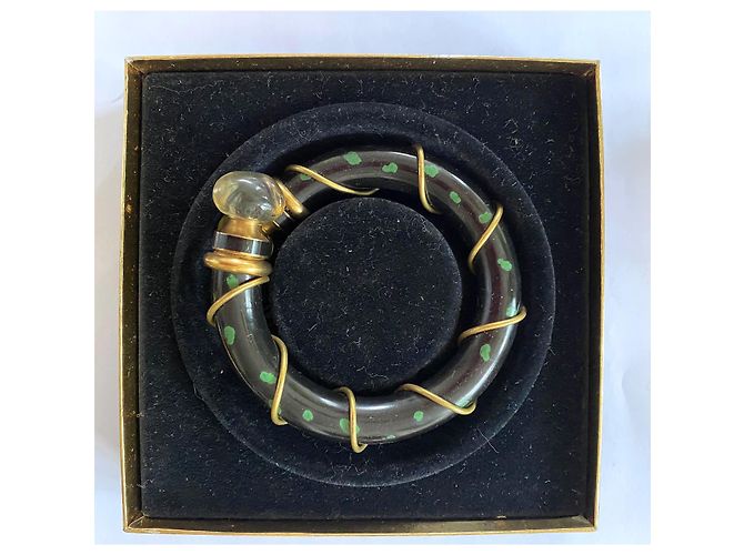 Christian Dior Bracciale Bangle Poison in Resina Verde Verde scuro - vista 3