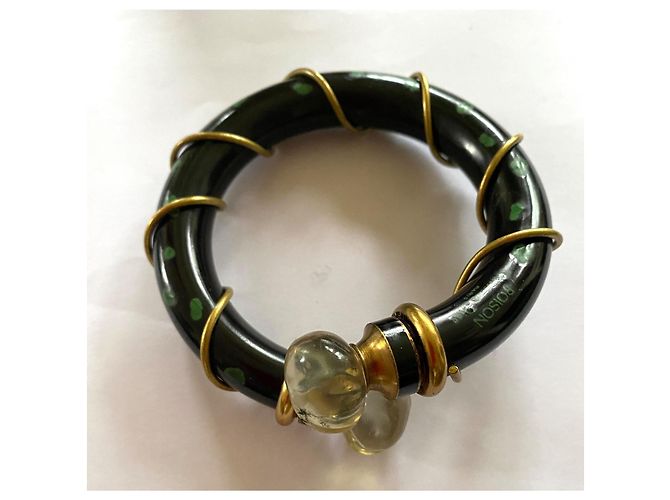 Christian Dior Bracciale Bangle Poison in Resina Verde Verde scuro - vista 5