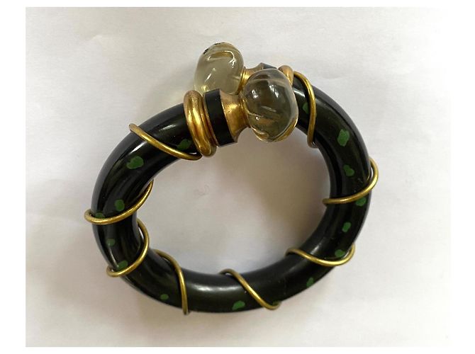 Christian Dior Bracciale Bangle Poison in Resina Verde Verde scuro - vista 6