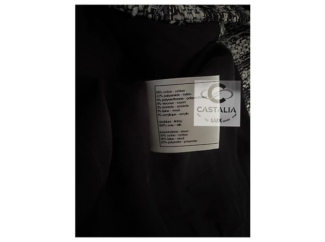Chanel Paris / Cingapura Botões CC Conjunto Tweed Lesage 36 FR Multicor - vista 15