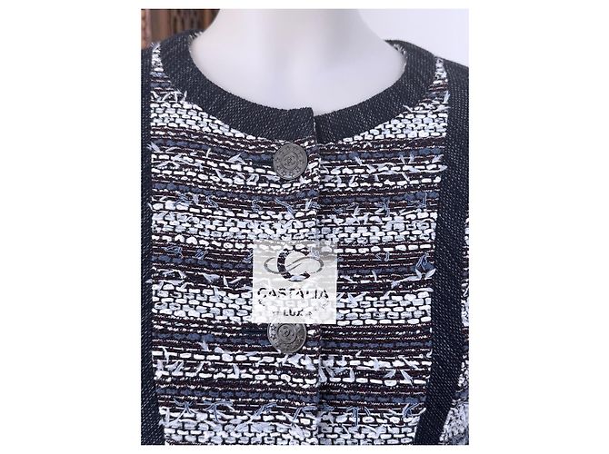 Chanel Paris / Cingapura Botões CC Conjunto Tweed Lesage 36 FR Multicor - vista 5