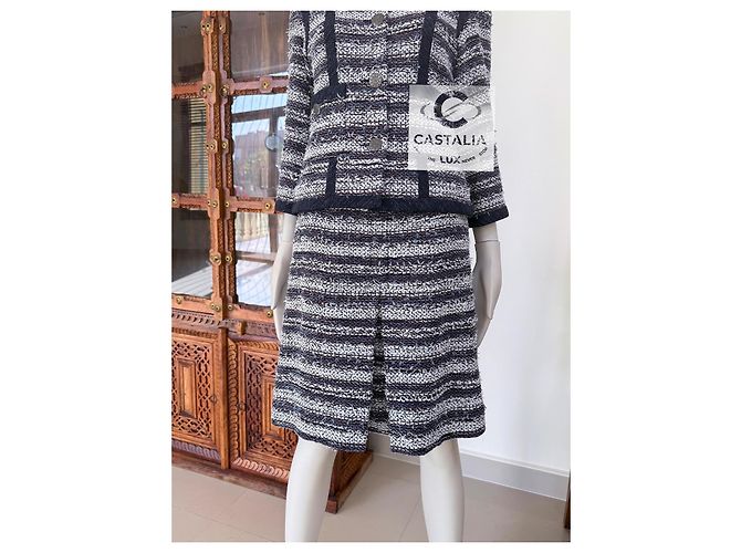 Chanel Paris / Cingapura Botões CC Conjunto Tweed Lesage 36 FR Multicor - vista 9