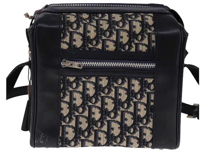 Borsa a spalla in tela Trotter Christian Dior blu Auth 111522 Blu navy - vista 13