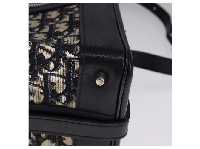 Borsa a spalla in tela Trotter Christian Dior blu Auth 111522 Blu navy - vista 14