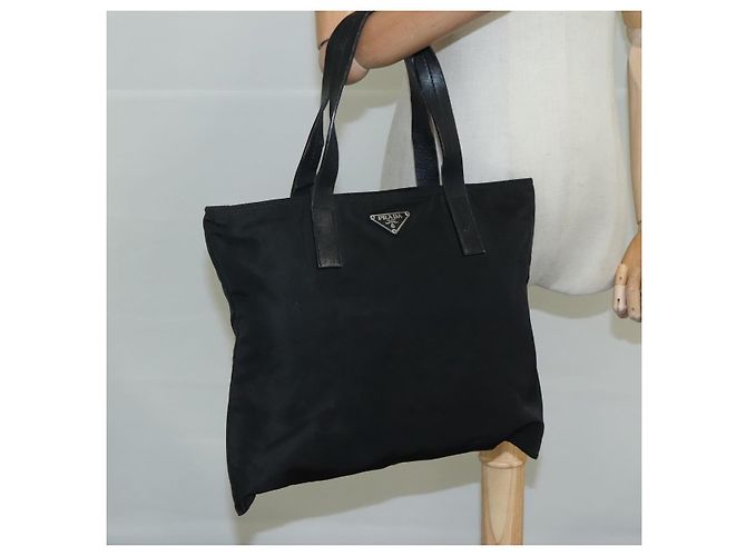 PRADA Borsa Tote in Nylon Nera Auth yk16893 Nero - vista 22