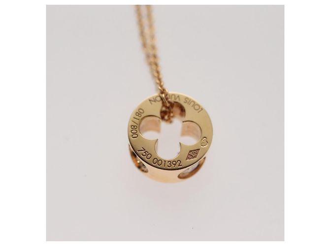 LOUIS VUITTON Anhänger 1P Diamant Halskette Diamant 6.1K Nur 800 LV Auth 93646S Golden - Ansicht 11