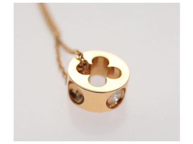 LOUIS VUITTON Anhänger 1P Diamant Halskette Diamant 6.1K Nur 800 LV Auth 93646S Golden - Ansicht 13