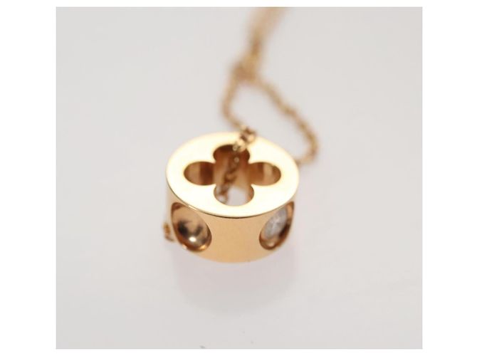 LOUIS VUITTON Anhänger 1P Diamant Halskette Diamant 6.1K Nur 800 LV Auth 93646S Golden - Ansicht 15