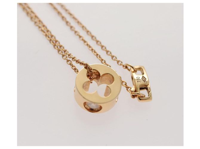 LOUIS VUITTON Anhänger 1P Diamant Halskette Diamant 6.1K Nur 800 LV Auth 93646S Golden - Ansicht 3