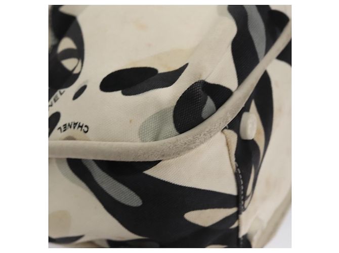 CHANEL Tote Bag Canvas White Black Silver CC Auth bs22011 Silvery - view 14