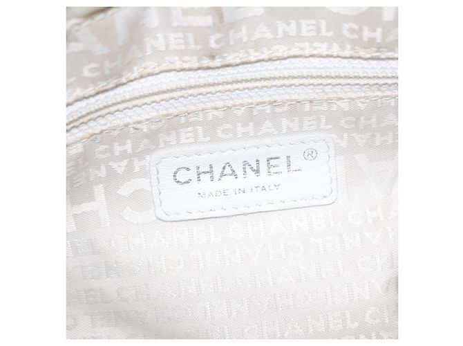 CHANEL Tote Bag Canvas White Black Silver CC Auth bs22011 Silvery - view 18