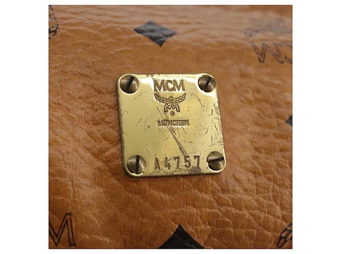 Borsa a spalla MCM Vicetos Logogram in pelle PVC marrone Auth ki5337 - vista 12