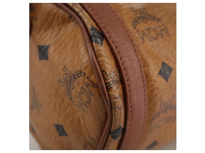 Borsa a spalla MCM Vicetos Logogram in pelle PVC marrone Auth ki5337 - vista 14