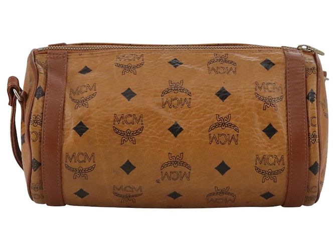 Borsa a spalla MCM Vicetos Logogram in pelle PVC marrone Auth ki5337 - vista 2