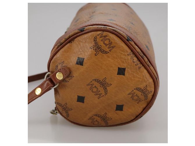 Borsa a spalla MCM Vicetos Logogram in pelle PVC marrone Auth ki5337 - vista 3