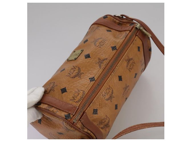 Borsa a spalla MCM Vicetos Logogram in pelle PVC marrone Auth ki5337 - vista 6