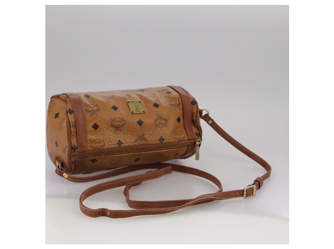 Borsa a spalla MCM Vicetos Logogram in pelle PVC marrone Auth ki5337 - vista 7