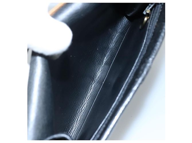 Borsa a spalla Christian Dior in pelle nera marrone dorata Auth bs22002 Nero D'oro - vista 11