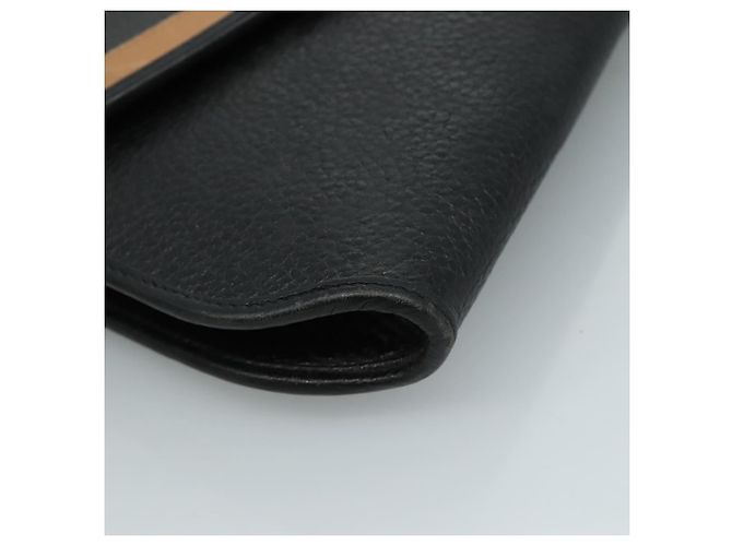 Borsa a spalla Christian Dior in pelle nera marrone dorata Auth bs22002 Nero D'oro - vista 14