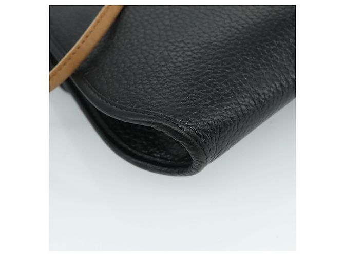 Borsa a spalla Christian Dior in pelle nera marrone dorata Auth bs22002 Nero D'oro - vista 16