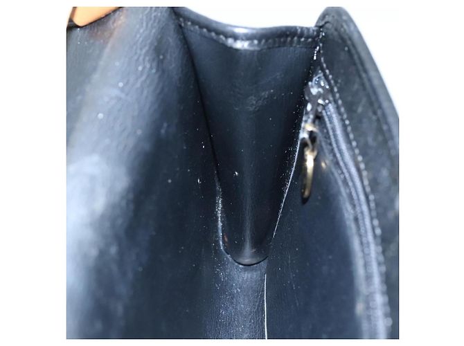 Borsa a spalla Christian Dior in pelle nera marrone dorata Auth bs22002 Nero D'oro - vista 19