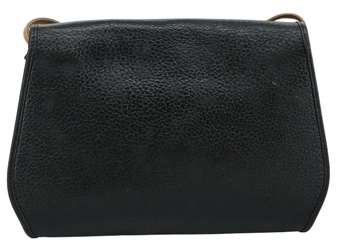 Borsa a spalla Christian Dior in pelle nera marrone dorata Auth bs22002 Nero D'oro - vista 2