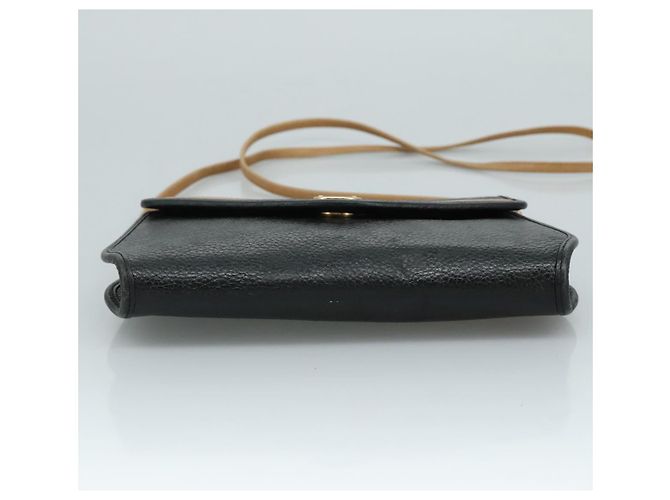 Borsa a spalla Christian Dior in pelle nera marrone dorata Auth bs22002 Nero D'oro - vista 5