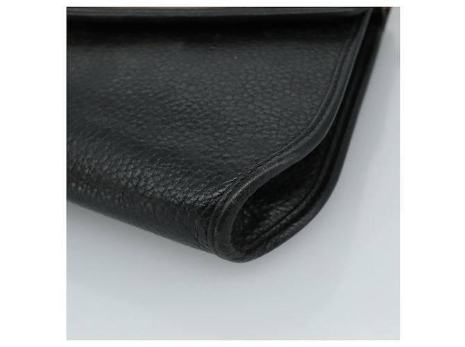 Borsa a spalla Christian Dior in pelle nera marrone dorata Auth bs22002 Nero D'oro - vista 9
