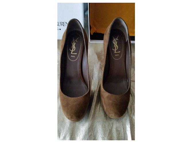 Escarpines Yves Saint Laurent Tribtoo 80 Marrón Castaño - vista 2