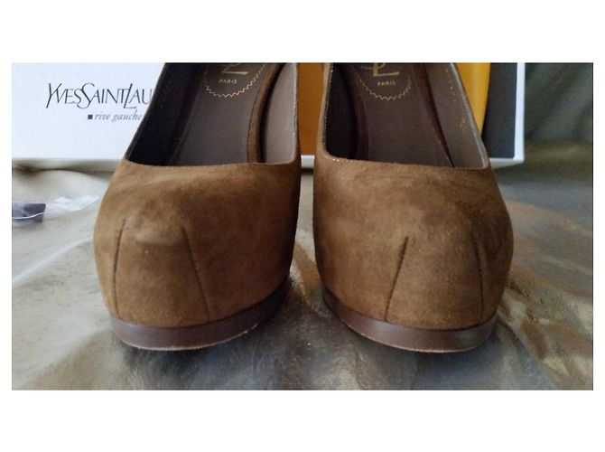 Escarpines Yves Saint Laurent Tribtoo 80 Marrón Castaño - vista 4