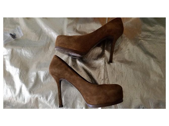 Escarpines Yves Saint Laurent Tribtoo 80 Marrón Castaño - vista 8
