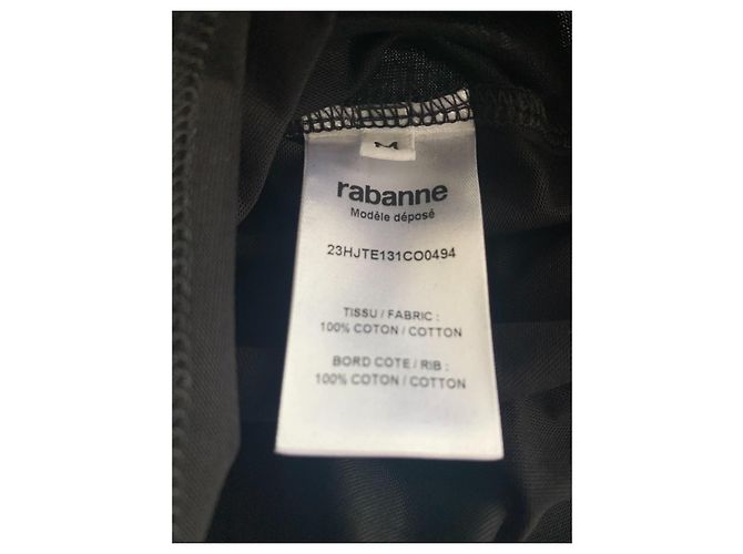 Camiseta Paco Rabanne Negra de Algodón con Logo Dorado Negro - vista 10