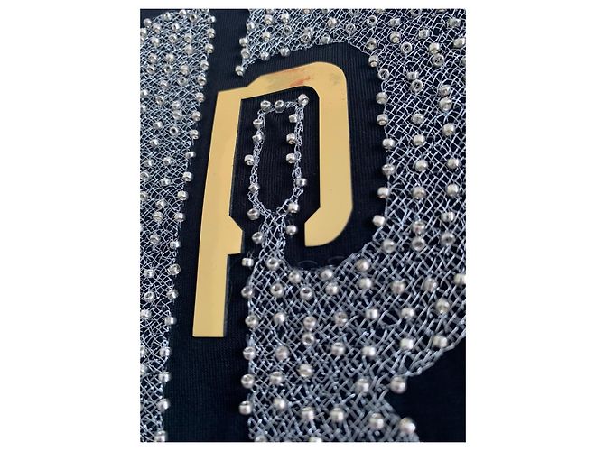 Camiseta Paco Rabanne Negra de Algodón con Logo Dorado Negro - vista 11