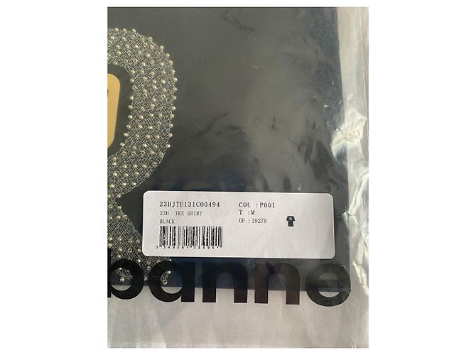 Camiseta Paco Rabanne Negra de Algodón con Logo Dorado Negro - vista 13