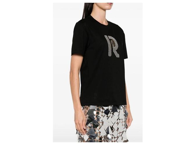Camiseta Paco Rabanne Negra de Algodón con Logo Dorado Negro - vista 2