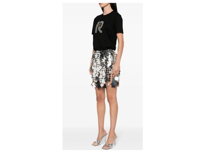 Camiseta Paco Rabanne Negra de Algodón con Logo Dorado Negro - vista 4
