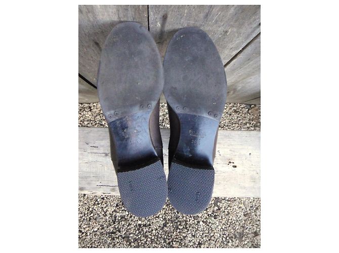 Botas Prada de cuero marrón oscuro - vista 6