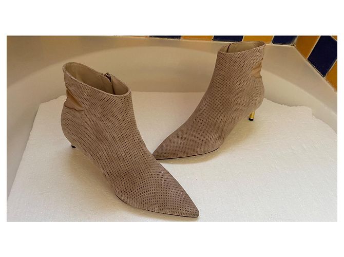 Autre Marque Stivaletti Bettina Vermillon Beige Camoscio - vista 4