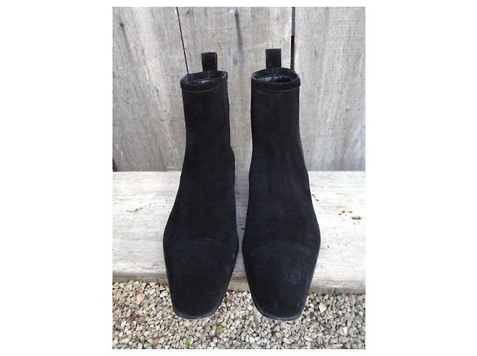 Stivaletti Gucci in camoscio nero - vista 5