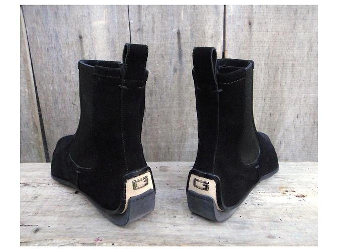 Stivaletti Gucci in camoscio nero - vista 6