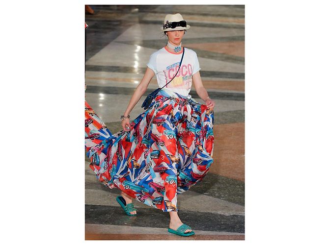 Chanel Falda maxi Runway Cuba 2017 Multicolor - vista 3